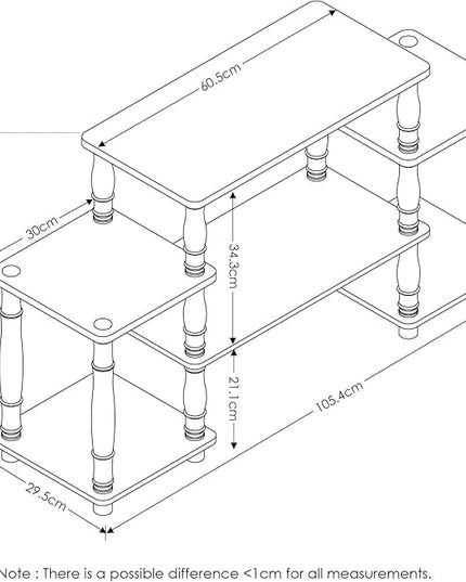 Furinno Turn-N-Tube No Tools Entertainment Center, Classic Square Corner, Espresso/Black - LeafyLoom