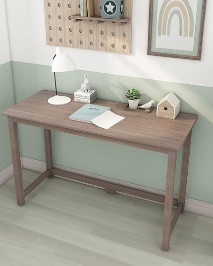 Max & Lily Solid Wood Desk, 47 Inches, Clay - LeafyLoom