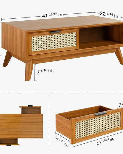 Bme Coffee Table, Large, Dark Chocolate - LeafyLoom