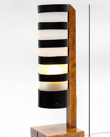 Desk Lamp for Bedside Table with 1 Watt Yellow LED Bulb, Decorative Handmade Nigthstand Lamp for Bedroom, Living Room, Kids Room or College Dorm. Warm Light to Decorate Romantic Spaces - LeafyLoom