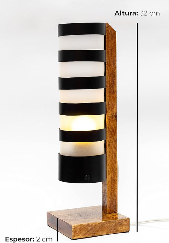 Desk Lamp for Bedside Table with 1 Watt Yellow LED Bulb, Decorative Handmade Nigthstand Lamp for Bedroom, Living Room, Kids Room or College Dorm. Warm Light to Decorate Romantic Spaces - LeafyLoom