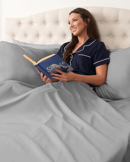 Northwest Ashford Home Essentials Bedding, 3 Piece Twin Size Sheet Set, Glacier Gray - LeafyLoom