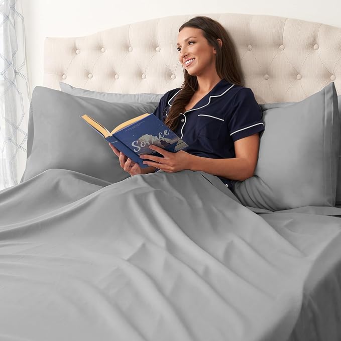 Northwest Ashford Home Essentials Bedding, 3 Piece Twin Size Sheet Set, Glacier Gray - LeafyLoom
