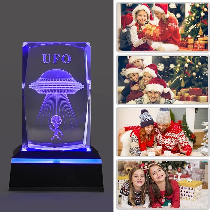 Glass Paperweight,K9 Crystal Cube with Changeable 7-Color Changing Lamp,Nice Birthday Gifts,Decent Ornament in Home and Office - LeafyLoom