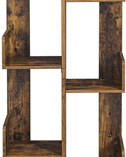 VASAGLE Bookcase, Tree-Shaped Bookshelf with 8 Storage Shelves, Rounded Corners, 19.7 x 9.8 x 55.1 Inches, Rustic Brown ULBC66BXV1 - LeafyLoom