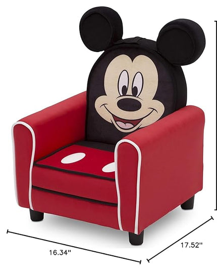 Delta Children Figural Upholstered Kids Chair, Wood ,Disney Mickey Mouse - LeafyLoom