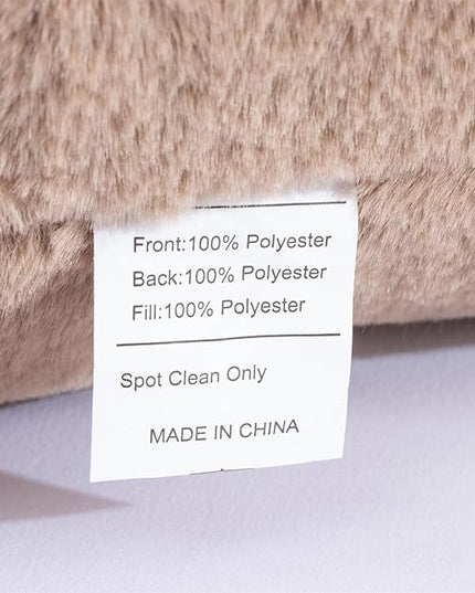 A Nice Night Faux Fur Reading Pillow Bed Wedge Large Adult Children Backrest with Arms Back Support for Sitting Up in Bed/Couch for Bedrest,Khaki - LeafyLoom