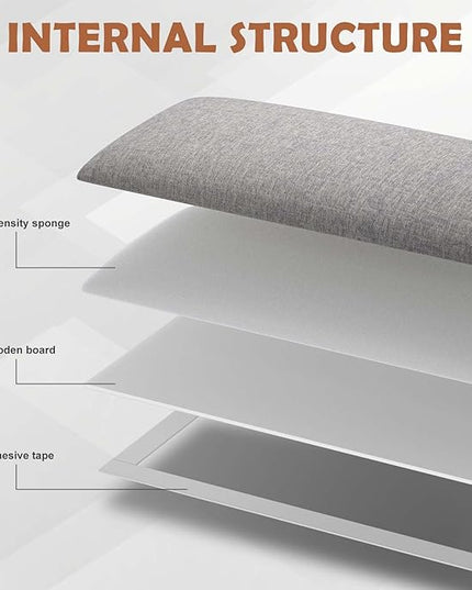 Upholstered Wall Mounted Headboard, 3D Soundproof Wall Panels Peel and Stick Headboard for King Size, Reusable and Removable Tufted Bed Headboard in Medium Grey(12 Panels, 10" x 24") - LeafyLoom