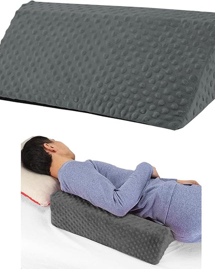 Wedge Pillow for Side Sleeping, Body Positioning Foam Wedge Pillow, Side Wedge Pillow for Sleeping Non-Slip Back Positioning Pillow for Bed Sore Wedge (Dark Gray) - LeafyLoom