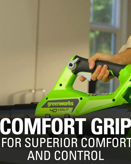 Greenworks 40V (110 MPH / 390 CFM) Cordless Axial Blower, 2.5Ah Battery and Charger Included - LeafyLoom