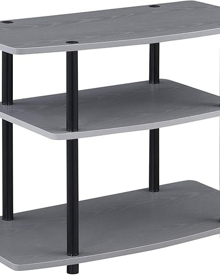 Convenience Concepts Designs2Go 3-Tier TV Stand, 31.5", Gray/Black - LeafyLoom