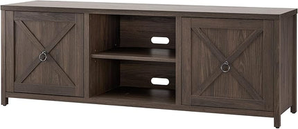 Henn&Hart Rectangular TV Stand for TV's up to 80" in Alder Brown, TV Stands for the Living Room - LeafyLoom