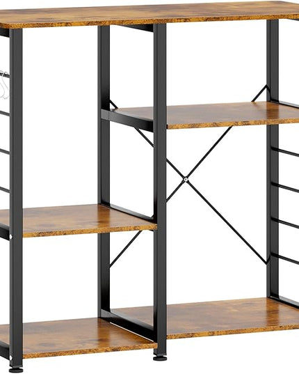 soges Kitchen Standing Baker's Rack, Utility Microwave Oven Stand, Multi-layers Kitchen Storage Cart Workstation Shelf, Coffee Cart, Rustic Brown - LeafyLoom