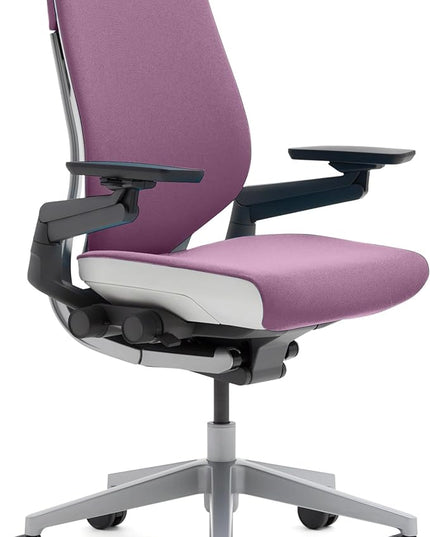 Steelcase Gesture Office Chair - Ergonomic Work Chair with Wheels for Carpet - Comfortable Office Chair - Intuitive-to-Adjust Chairs for Desk - 360-Degree Arms - Concord Purple Fabric - LeafyLoom