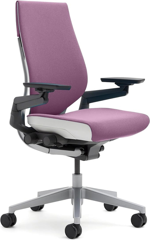 Steelcase Gesture Office Chair - Ergonomic Work Chair with Wheels for Carpet - Comfortable Office Chair - Intuitive-to-Adjust Chairs for Desk - 360-Degree Arms - Concord Purple Fabric - LeafyLoom