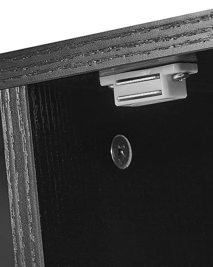 Panana TV Stand Television Stands TV Console Unit with Shelf and 2 Doors Storage Cabinets for Living Room Bedroom for TVs up to 70 Inches (Black, 62.99 inch) - LeafyLoom