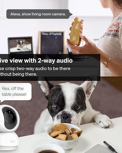 TP-Link Tapo Pan/Tilt Security Camera for Baby Monitor, Pet Camera w/Motion Detection, 1080P, 2-Way Audio, Night Vision, Cloud & SD Card Storage, Works with Alexa & Google Home (Tapo C200) Tapo