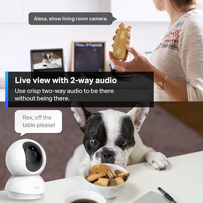 TP-Link Tapo Pan/Tilt Security Camera for Baby Monitor, Pet Camera w/Motion Detection, 1080P, 2-Way Audio, Night Vision, Cloud & SD Card Storage, Works with Alexa & Google Home (Tapo C200) Tapo