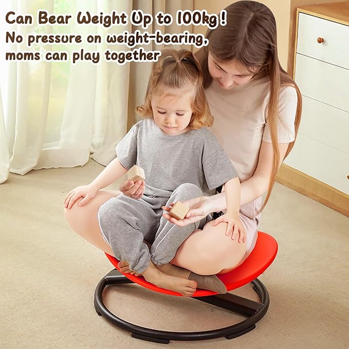 Kids Sensory Chair for Autism Kids Swivel Chair, Sensory Spin Chair Seat Improve Physical Coordination Wobble Chair for Kids Sit and Spin Relief of Motion Sickness - LeafyLoom
