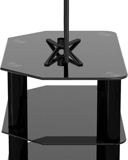 AVF SDC600BB-A TV Stand for TVs UP to 32-inch, Black Glass, Black Legs - LeafyLoom