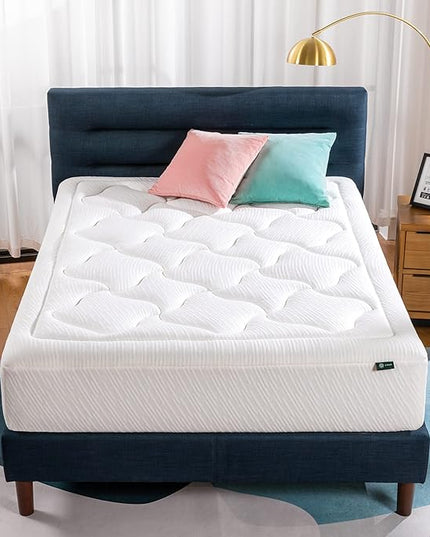 ZINUS 12 Inch Cloud Memory Foam Mattress, Queen, Fiberglass Free, Pressure Relieving, Mattress in A Box, CertiPUR-US Certified, White - LeafyLoom