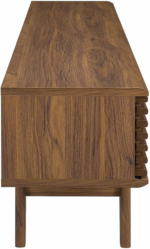 Modway Render 70" Mid-Century Modern Low Profile Media Console TV Stand, 70 Inch, Walnut Walnut - LeafyLoom
