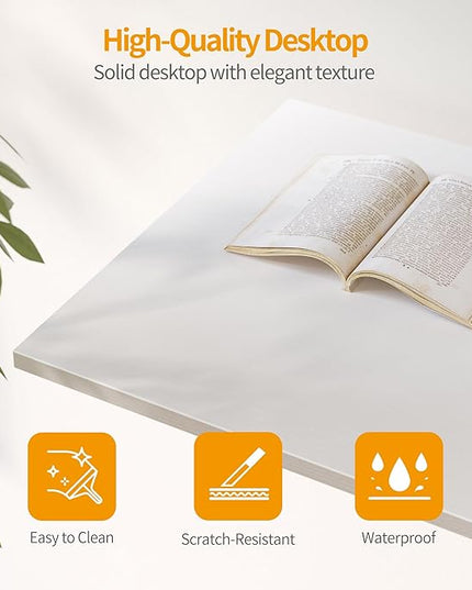 CubiCubi L Shaped Computer Desk with Monitor Stand & Shelves, 47 Inch Corner Home Office Desk Writing Table with Storage Drawer, White - LeafyLoom