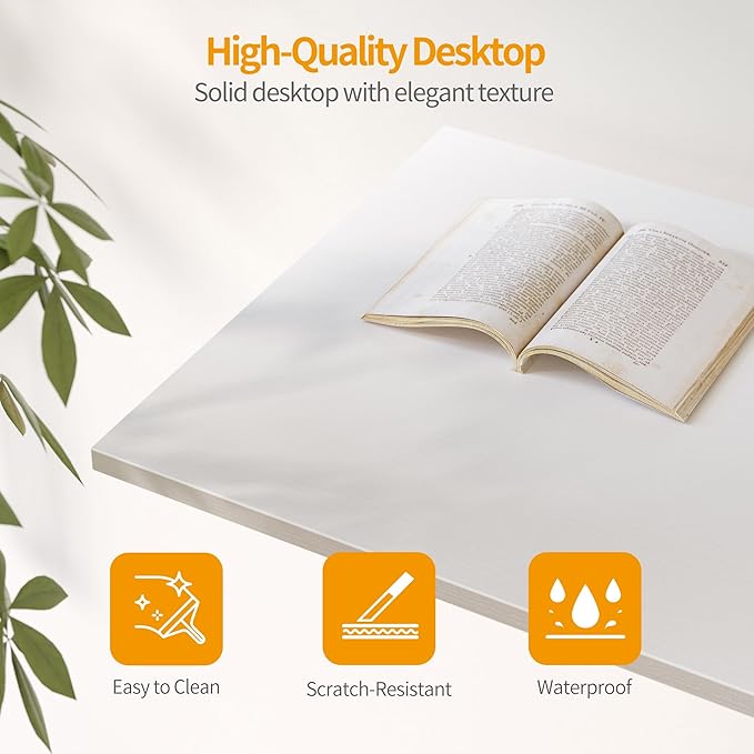 CubiCubi L Shaped Computer Desk with Monitor Stand & Shelves, 47 Inch Corner Home Office Desk Writing Table with Storage Drawer, White - LeafyLoom