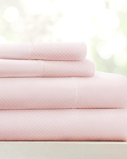Linen Market 4 Piece Queen Bedding Sheet Set (Pink Heart) - Sleep Better Than Ever with These Ultra-Soft & Cooling Bed Sheets for Your Queen Size Bed - Deep Pocket Fits 16" Mattress - LeafyLoom