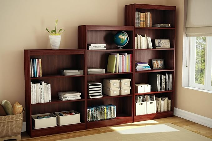 South Shore Axess 5-Shelf Bookcase - Royal Cherry - LeafyLoom