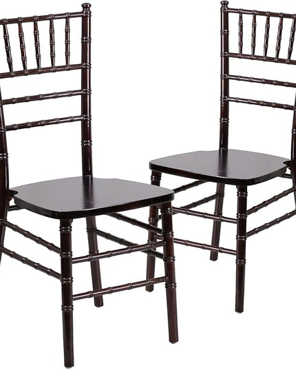 Flash Furniture 2 Pack HERCULES Series Walnut Wood Chiavari Chair - LeafyLoom