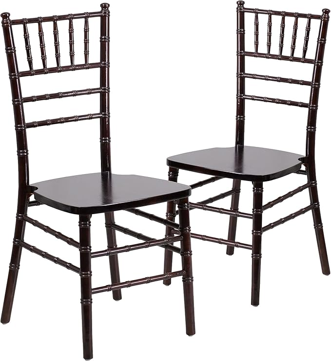 Flash Furniture 2 Pack HERCULES Series Walnut Wood Chiavari Chair - LeafyLoom