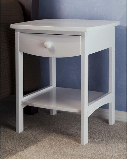 Winsome Basics Solid Wood End Table Nightstand - LeafyLoom