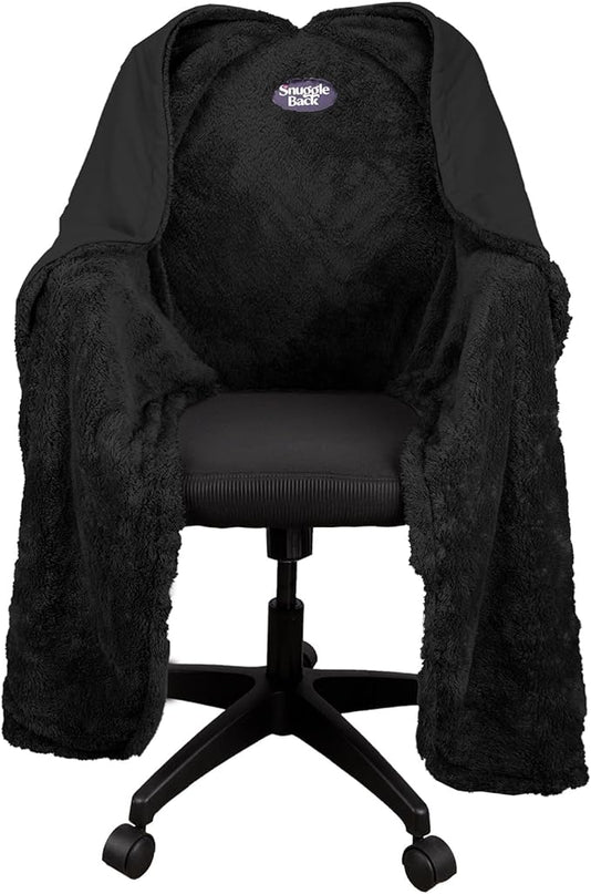 The Original Office Chair Blanket by SnuggleBack; Cozy Comfy Office Desk Chair Wrap Attaches for Convenient Heat and Hands-Free. Stay Warm In The Winter or Summer. Sherpa Fur Lining - LeafyLoom