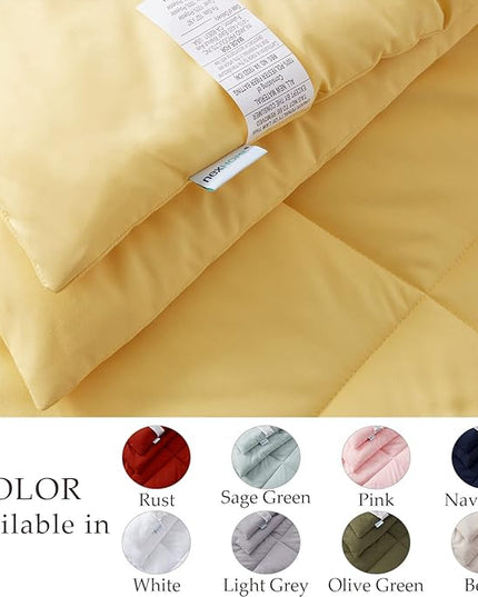 NexHome Yellow King Bed in a Bag 7-Pieces Comforter Sets with Comforter and Sheets Soft All Season Bedding Sets with Comforter, Pillow Shams, Flat Sheet, Fitted Sheet and Pillowcases - LeafyLoom