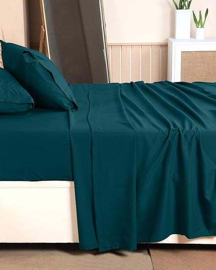 Utopia Bedding Twin Bed Sheets Set - 3 Piece Bedding - Brushed Microfiber - Shrinkage and Fade Resistant - Easy Care (Twin, Teal) - LeafyLoom
