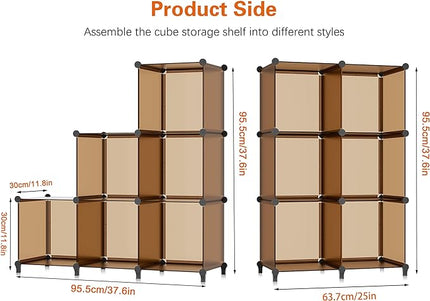 6-Cube Storage Organizer, Closet Organizer Storage Shelf Bookcase Bookshelf with Metal Hammer, Storage Cubes Organizer Cabinet for Kids, Closet, Bedroom, Bathroom, (11.8x11.8x11.8 inch) - LeafyLoom