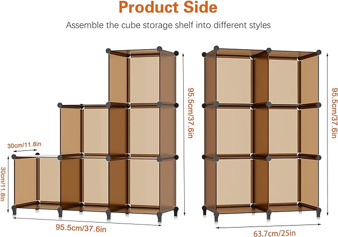 6-Cube Storage Organizer, Closet Organizer Storage Shelf Bookcase Bookshelf with Metal Hammer, Storage Cubes Organizer Cabinet for Kids, Closet, Bedroom, Bathroom, (11.8x11.8x11.8 inch) - LeafyLoom