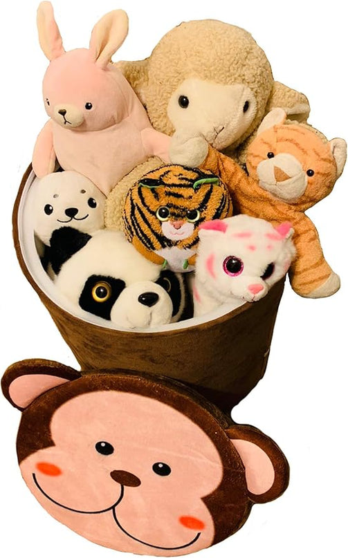 Storl Organizer Storage Stool for Toy and Cloth and Kids Stool (Pig, 12Wx13H) - LeafyLoom
