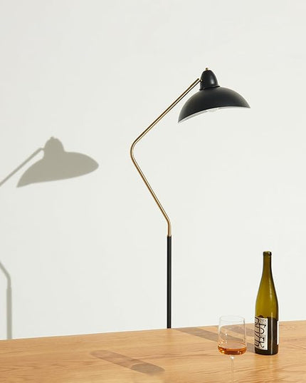 Brightech Swoop LED Floor Lamp, Tall Lamp with Adjustable Head, Modern Floor Reading Lamp for Over Chair, Living Rooms & Offices, Standing Lamp with Heavy Base for Bedrooms, Stunning Living Room Decor - LeafyLoom