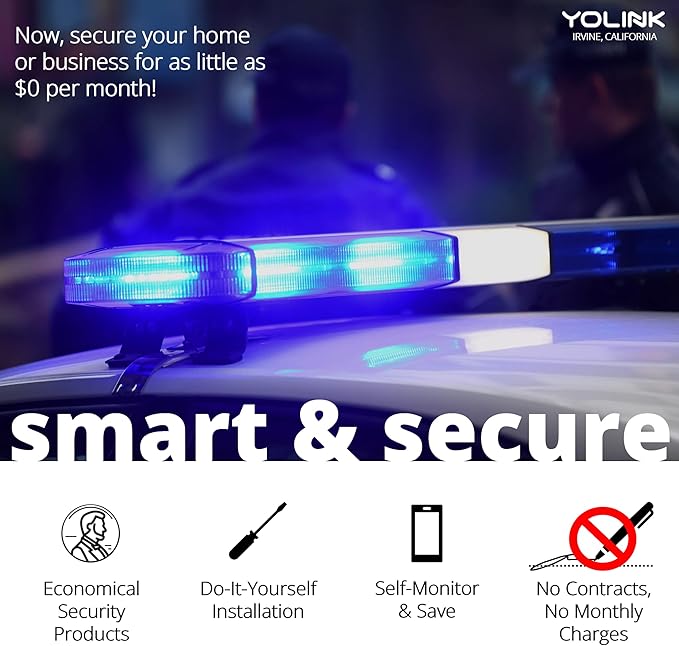 YoLinK LoRa Smart Door Sensor Starter Kit: 1/4 Mile Open-Air Range, Door Left-Open Reminders, Text/SMS, Email, App alerts, 5 Years Battery Life, Alexa, IFTTT, Home Assistant YoLink