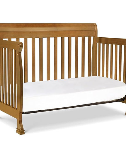 DaVinci Kalani 4-in-1 Convertible Crib in Chestnut, Greenguard Gold Certified - LeafyLoom
