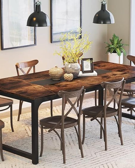 Tribesigns Modern Computer Desk, 78.7 x 39.4 inch X Large Executive Office Desk Computer Table Study Writing Desk Workstation for Home Office,Rustic/Black - LeafyLoom