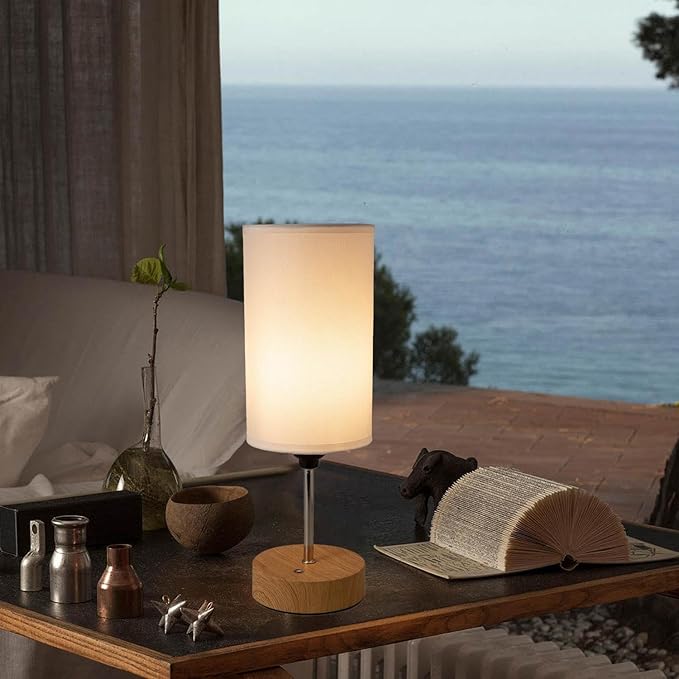 Cordless Lamps Table Lamp Small Light Bedroom Office Desk Battery Operated Rechargeable Dimmable Touch 5000mah Led Portable Outdoor Memory Night Patio Dining Wireless Restaurants Home (White) - LeafyLoom