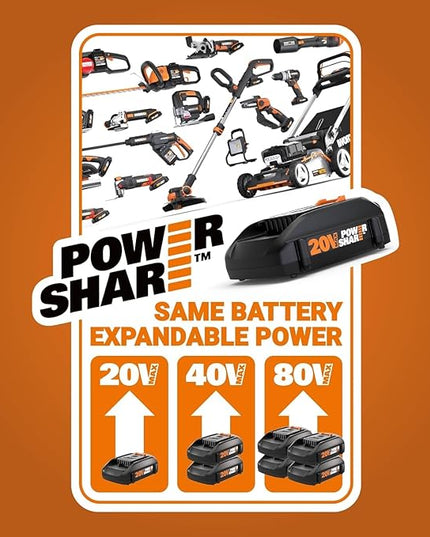 Worx Nitro WG543 20V LEAFJET Leaf Blower Cordless with Battery and Charger, Blowers for Lawn Care Only 3.8 Lbs., Cordless Leaf Blower Brushless Motor – Battery & Charger Included - LeafyLoom