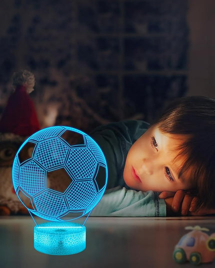 FULLOSUN Soccer Gift, Soccer Night Light (with Remote Control), 3D Illusion Lamp 16 Colors Change, Boys Kids Gift Idea for Sport Fan Boys Girls - LeafyLoom