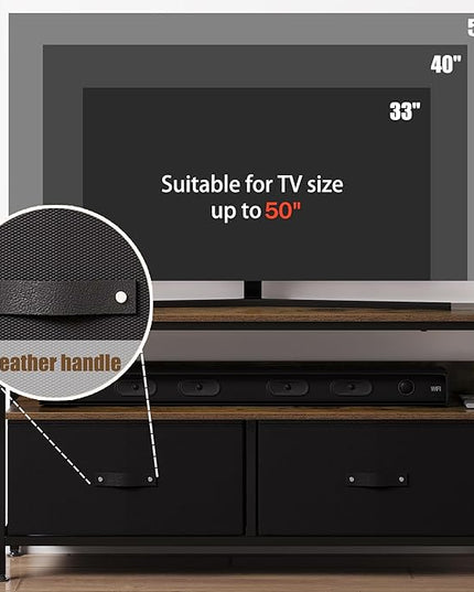 IDEALHOUSE Dresser TV Stand 50 Inch Entertainment Center with Storage TV Stand for Bedroom Small TV Stand Dresser with Drawers and Shelves, TV & Media Console Table Furniture for Living Room, Brown - LeafyLoom
