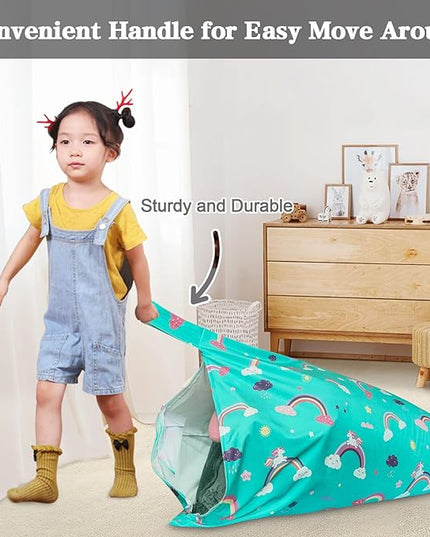 Jorbest Unicorns Stuffed Animal Storage Bean Bag Chair for Kids and Adults, Unicorns Rainbow Bean Bag Stuffed Animal Storage, Luxury Velvet Stuffie Seat - Cover ONLY (200L/52 Gal, Rainbow) - LeafyLoom