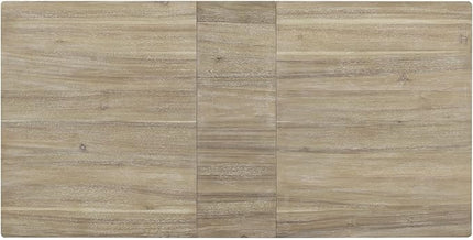 7 Piece Extendable Wooden Dining Table Set with 6 Upholstered Chairs, 12" Leaf and 2 Drawers, Natural Wood Wash - LeafyLoom