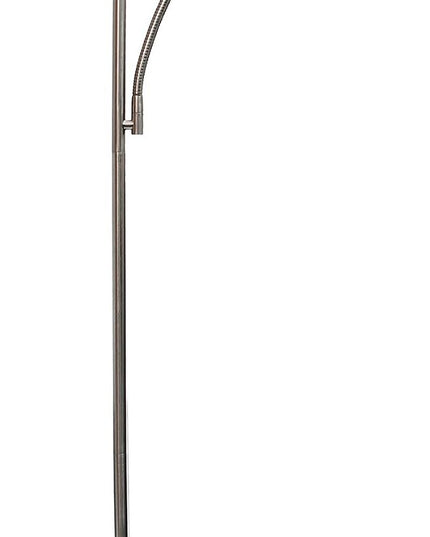 Simple Designs LF2000-BSN Mother-Daughter Floor Lamp with Reading Light, Brushed Nickel - LeafyLoom